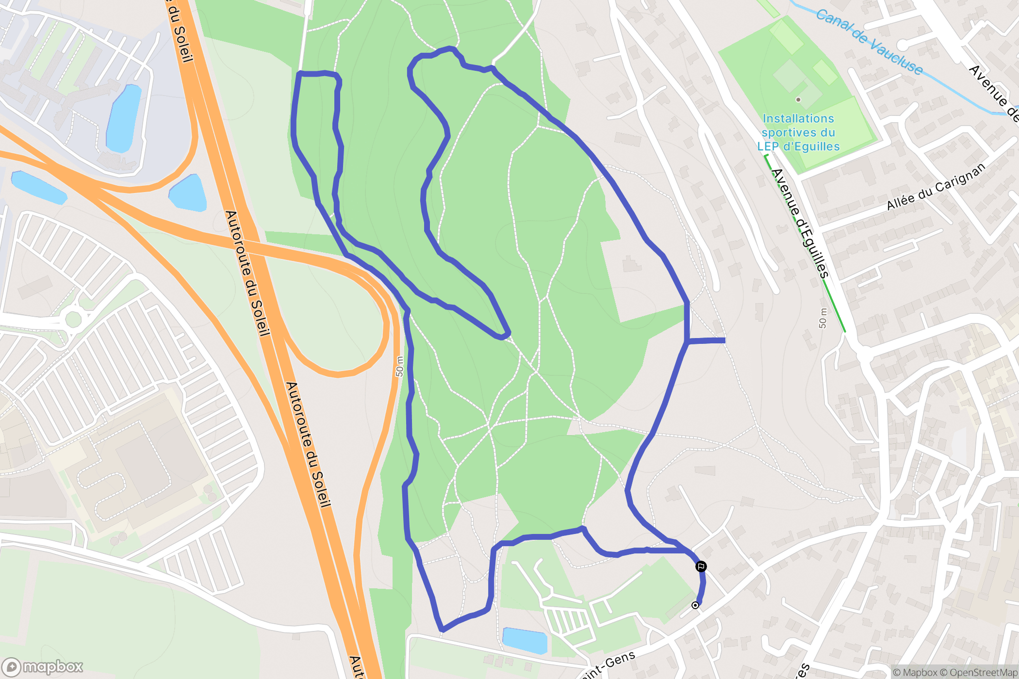 Vedène : carte du parcours de randonnée - France