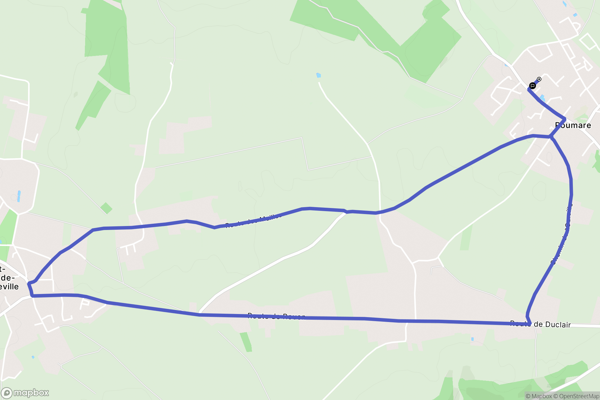 Roumare : carte du parcours de randonnée - France