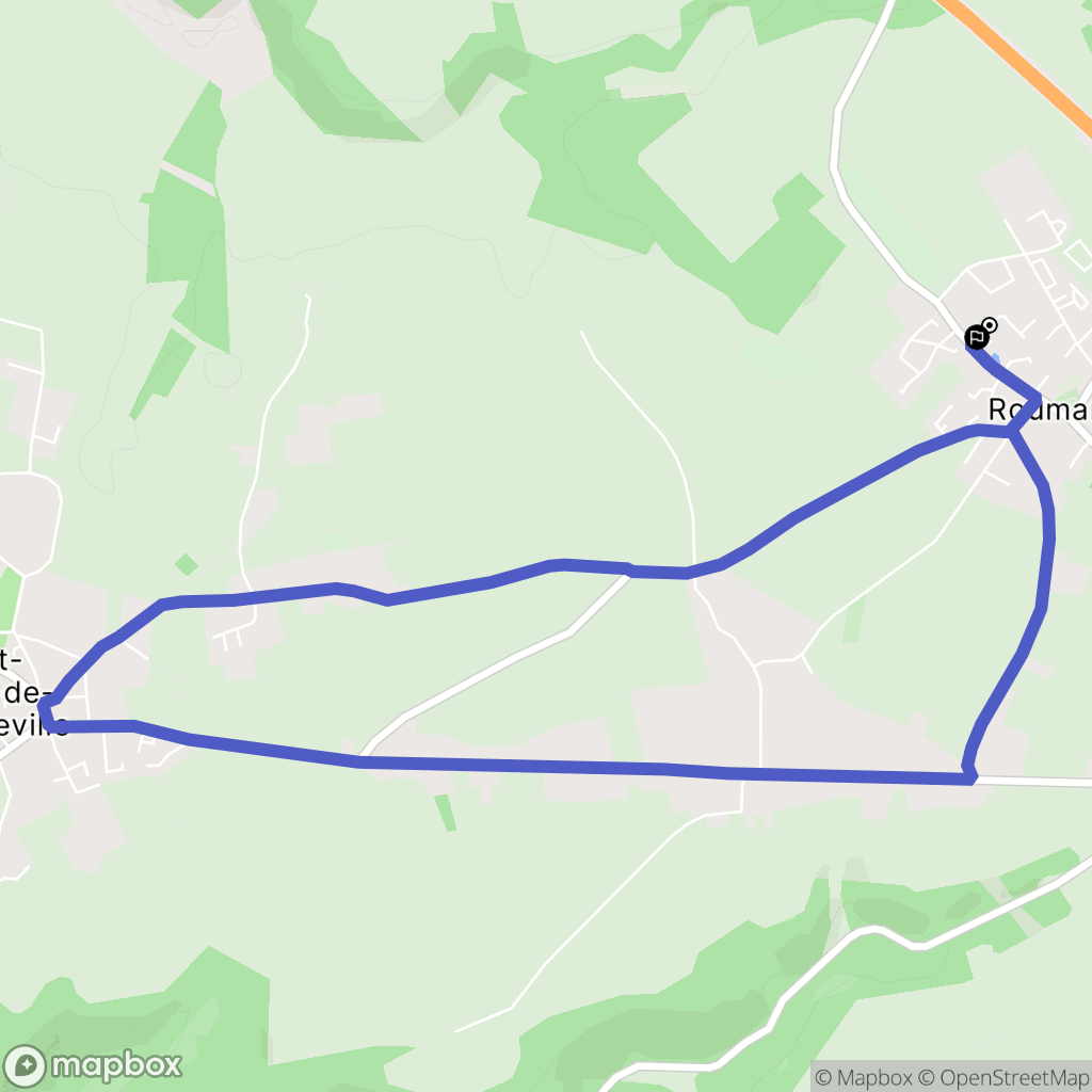 Roumare : carte du parcours de randonnée - France