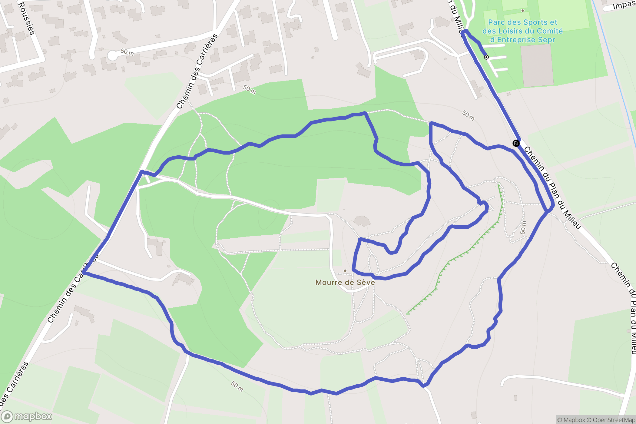 Sorgues : carte du parcours de randonnée - France