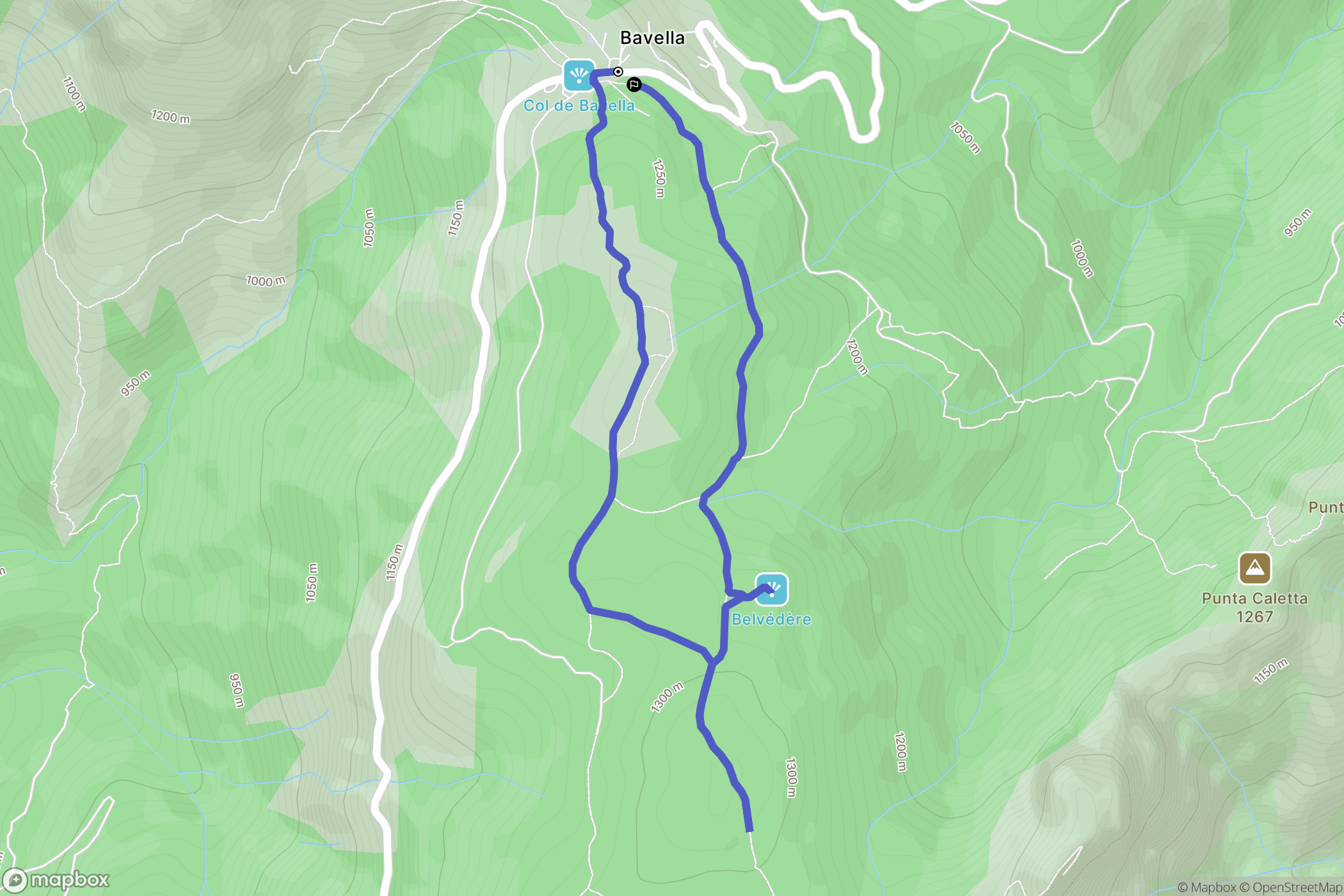 Zonza : carte du parcours de randonnée - France