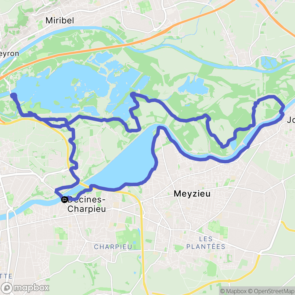 Decines Charpieu : carte du parcours de randonnée - France
