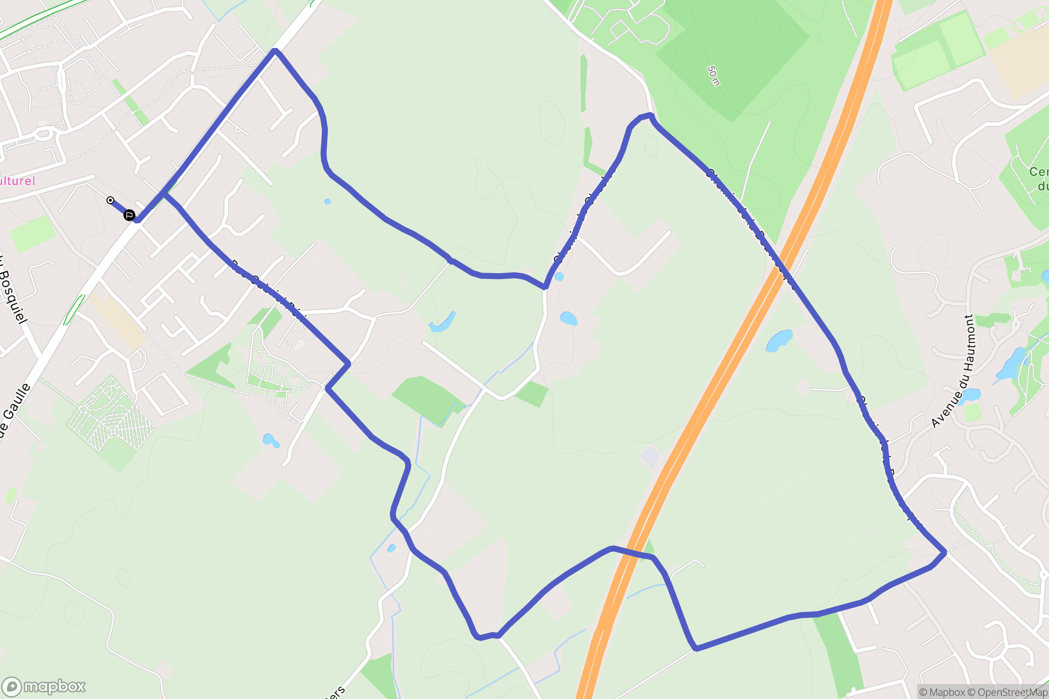 Bondues : carte du parcours de randonnée - France