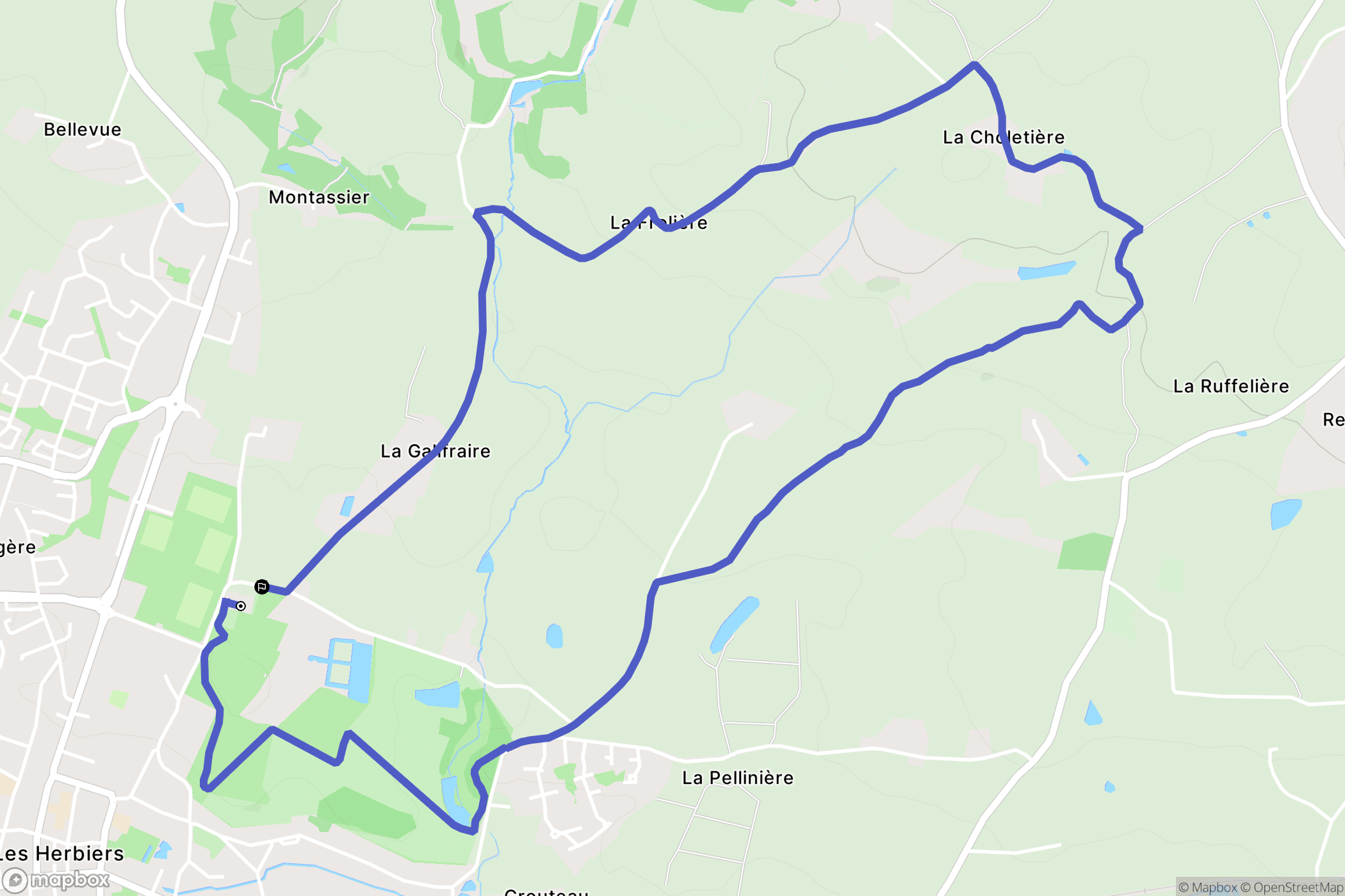 Les Herbiers : carte du parcours de randonnée - France