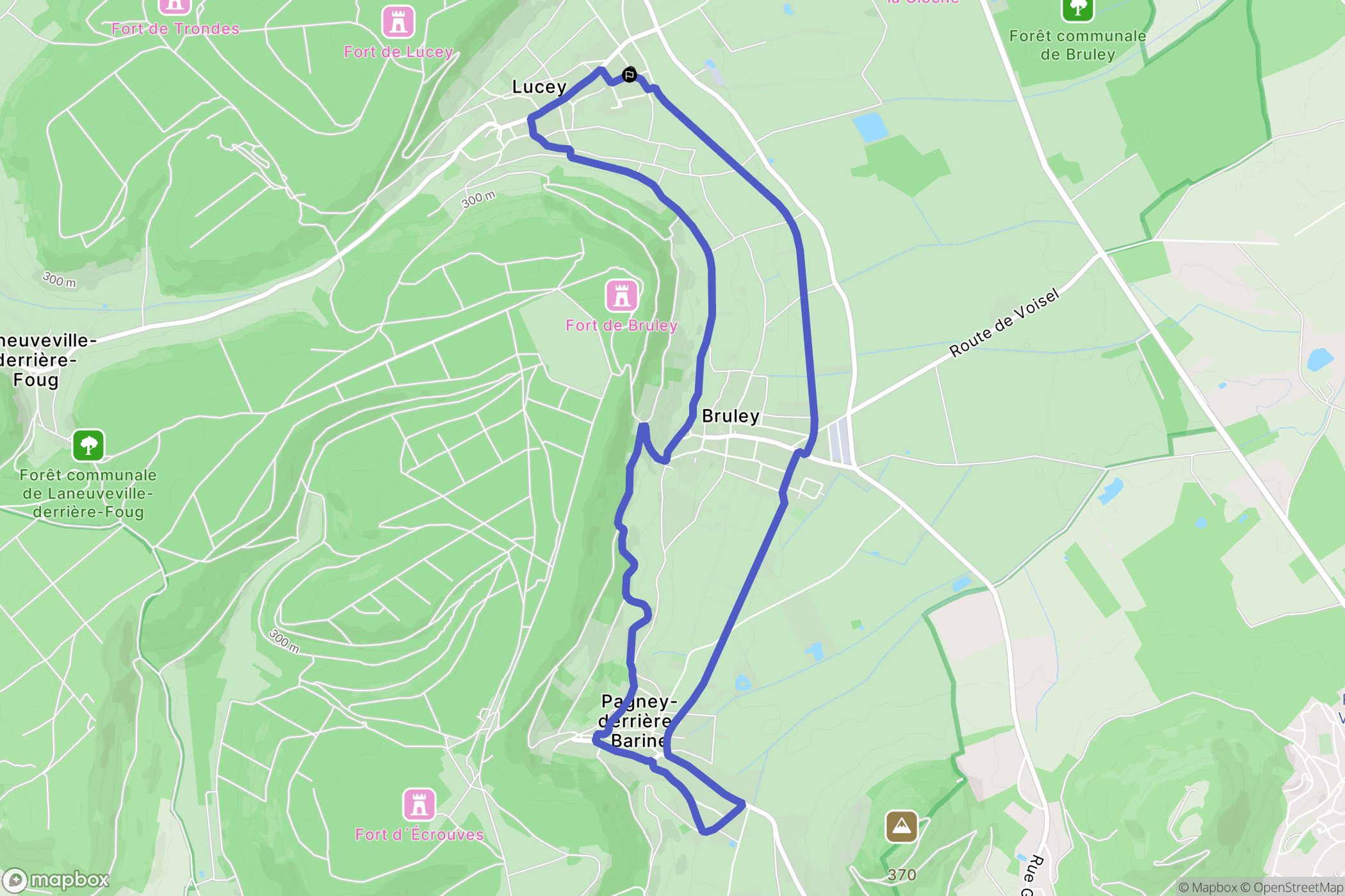 Lucey : carte du parcours de randonnée - France
