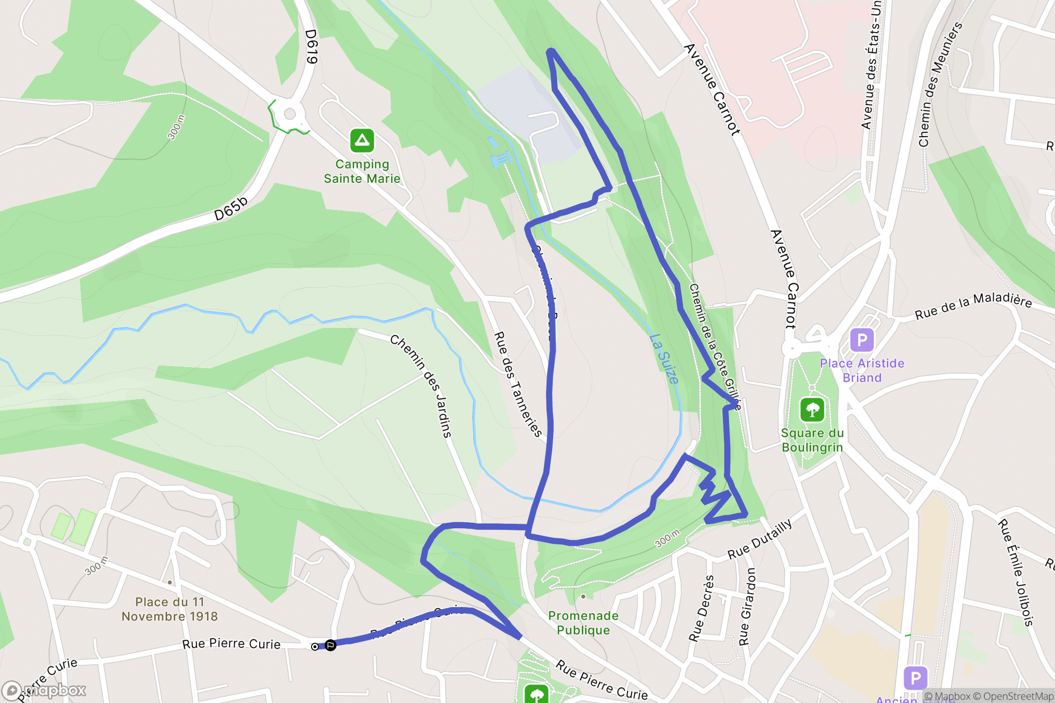 Chaumont : carte du parcours de randonnée - France