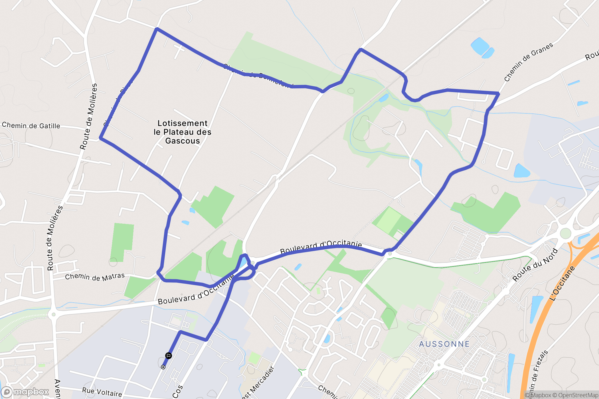 Montauban : carte du parcours de randonnée - France