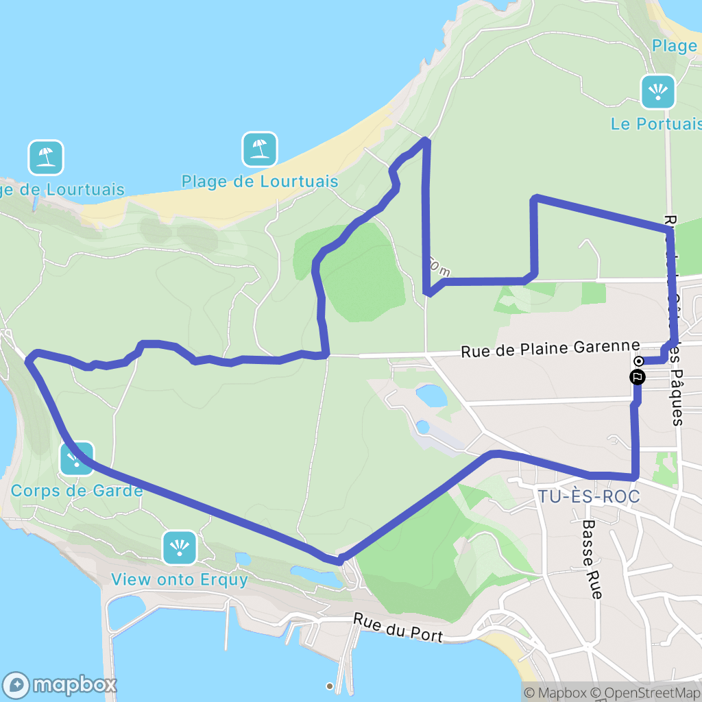 Erquy : carte du parcours de randonnée - France