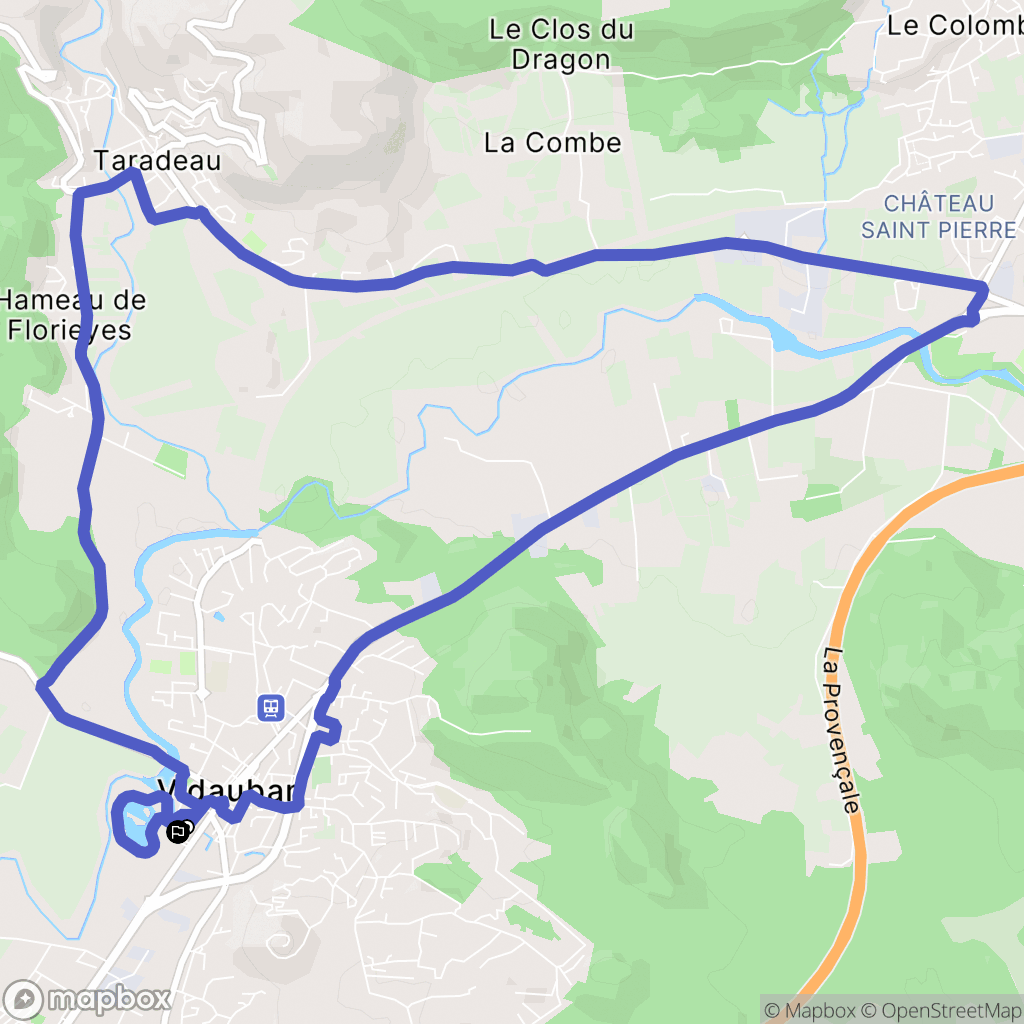 Vidauban : carte du parcours de randonnée - France