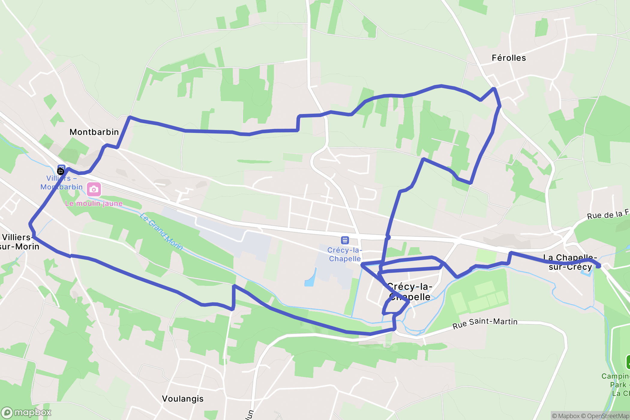 Crécy-la-Chapelle : carte du parcours de randonnée - France