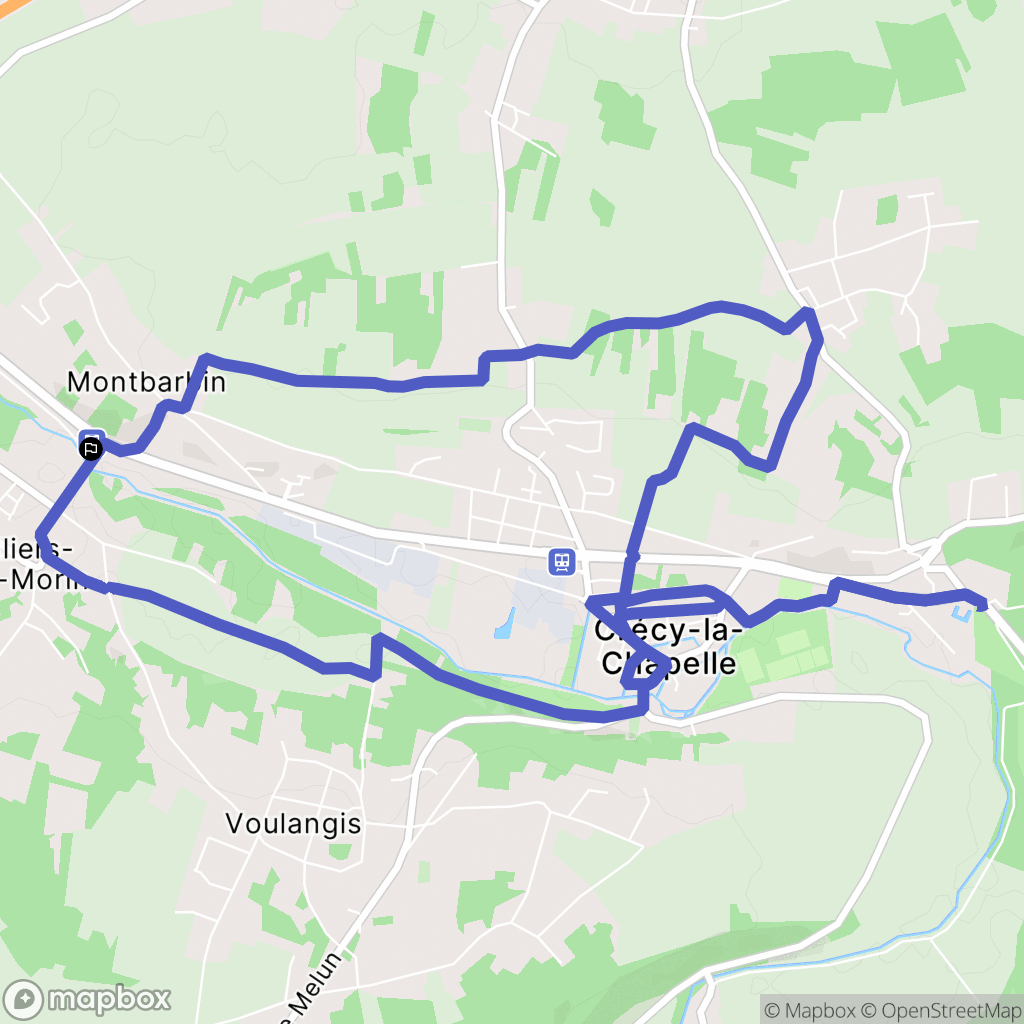 Crécy-la-Chapelle : carte du parcours de randonnée - France