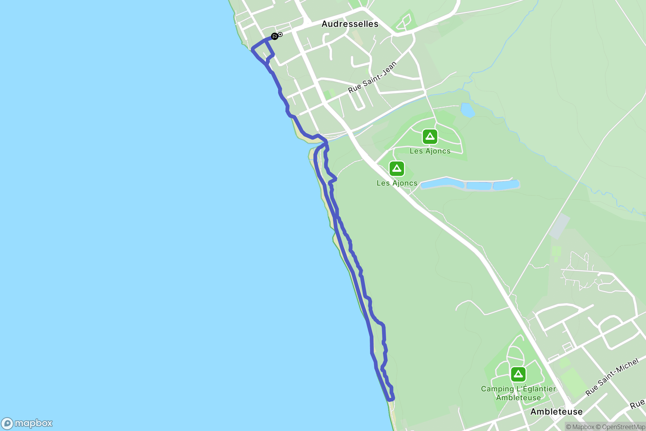 Audresselles : carte du parcours de randonnée - France