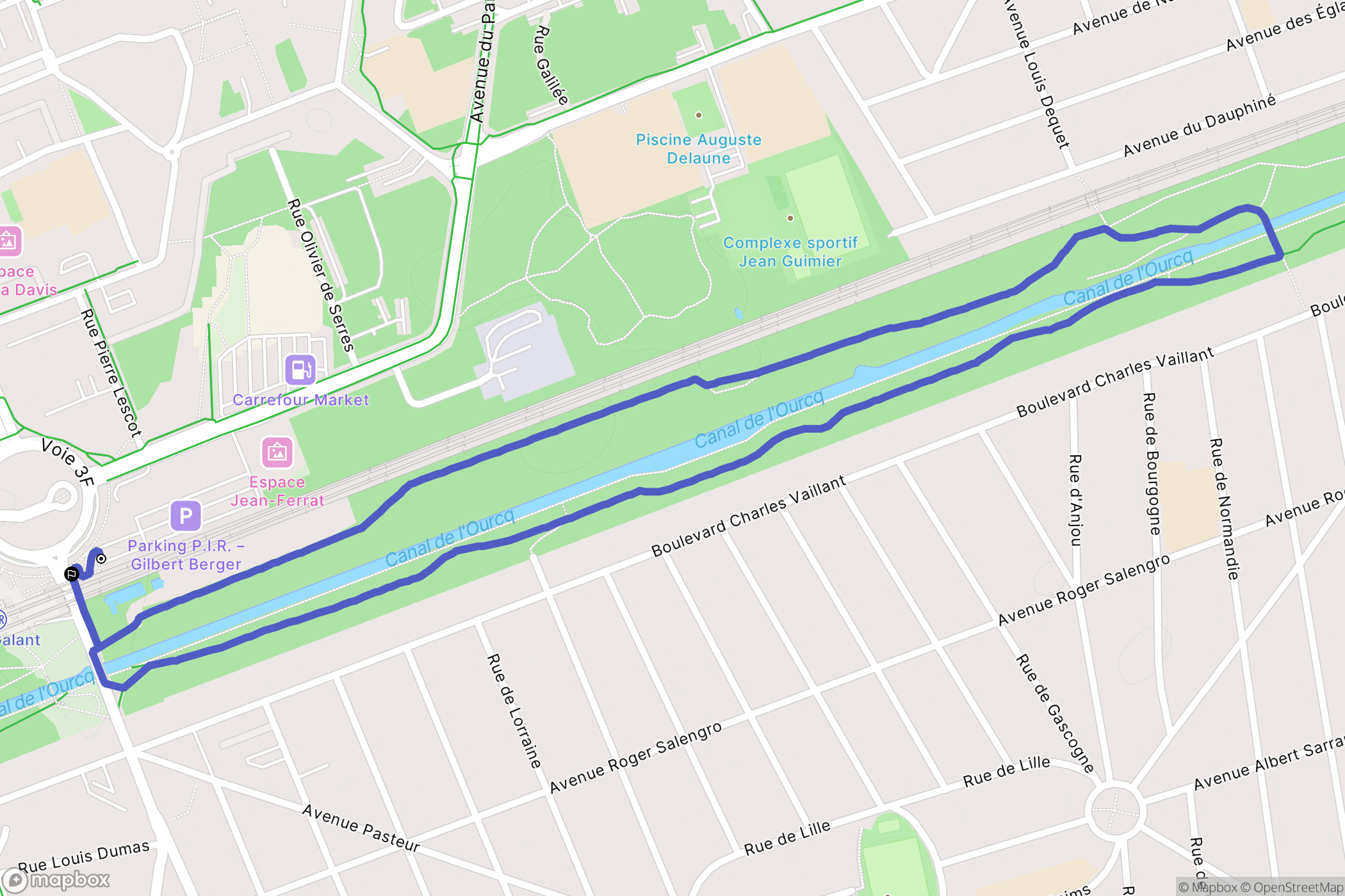 Tremblay-en-France : carte du parcours de randonnée - France