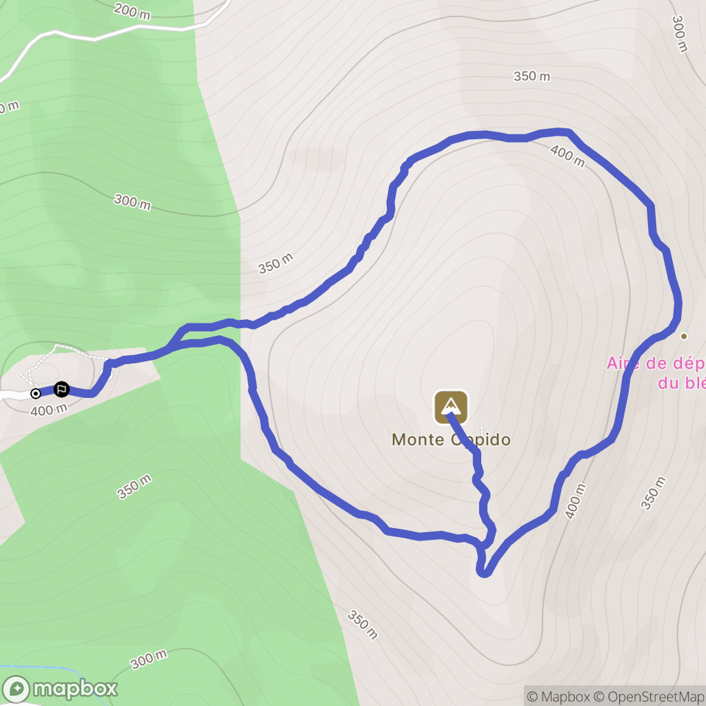 Chiatra : carte du parcours de randonnée - France