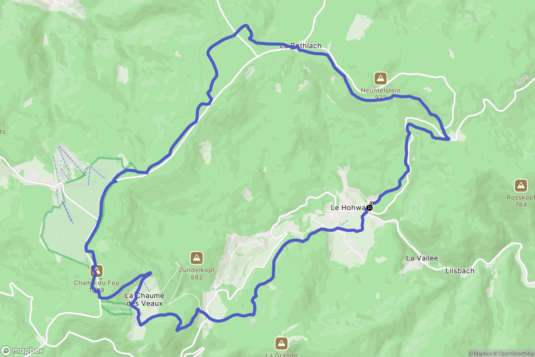 Le Hohwald : carte du parcours de randonnée - France