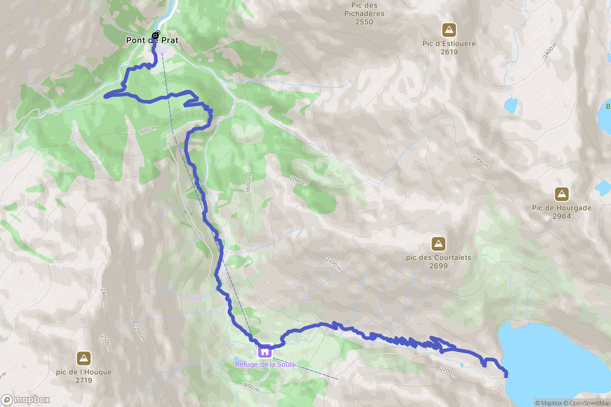Loudenvielle : carte du parcours de randonnée - France