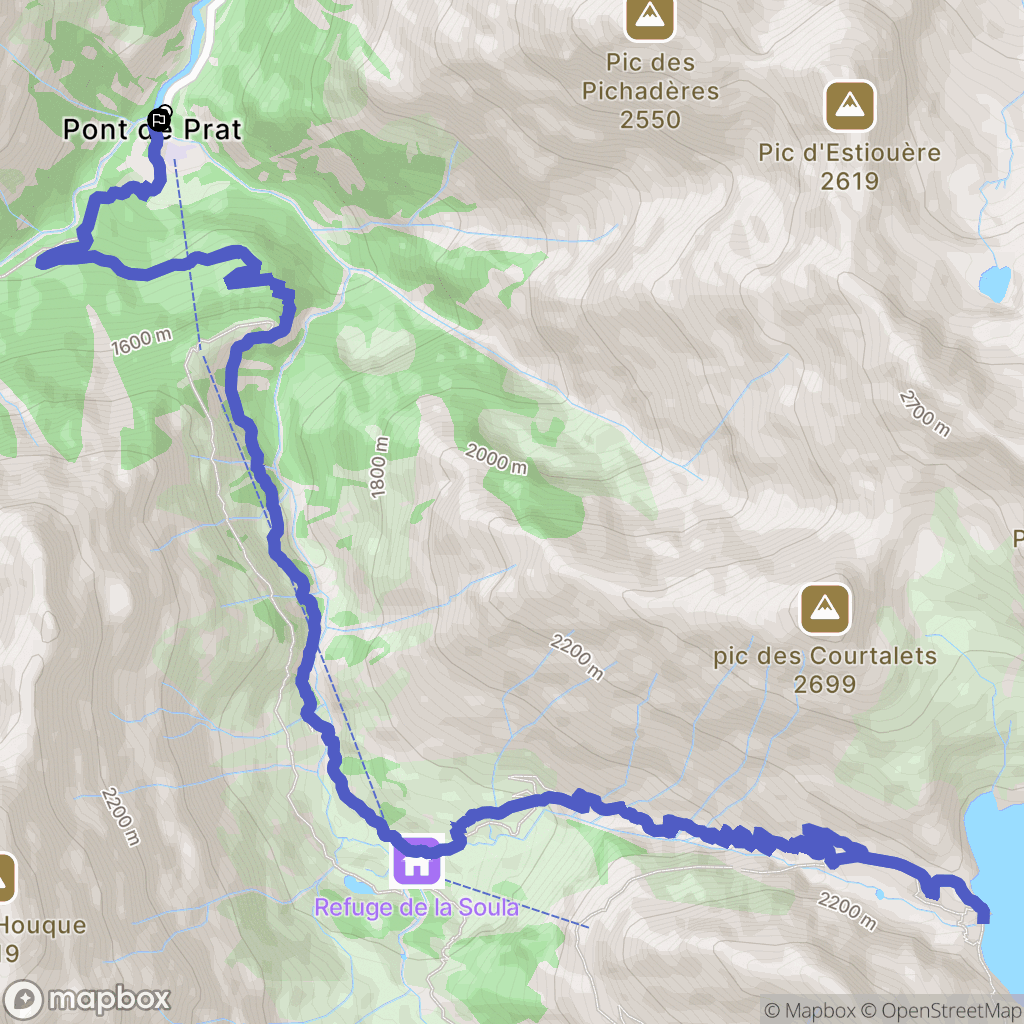Loudenvielle : carte du parcours de randonnée - France