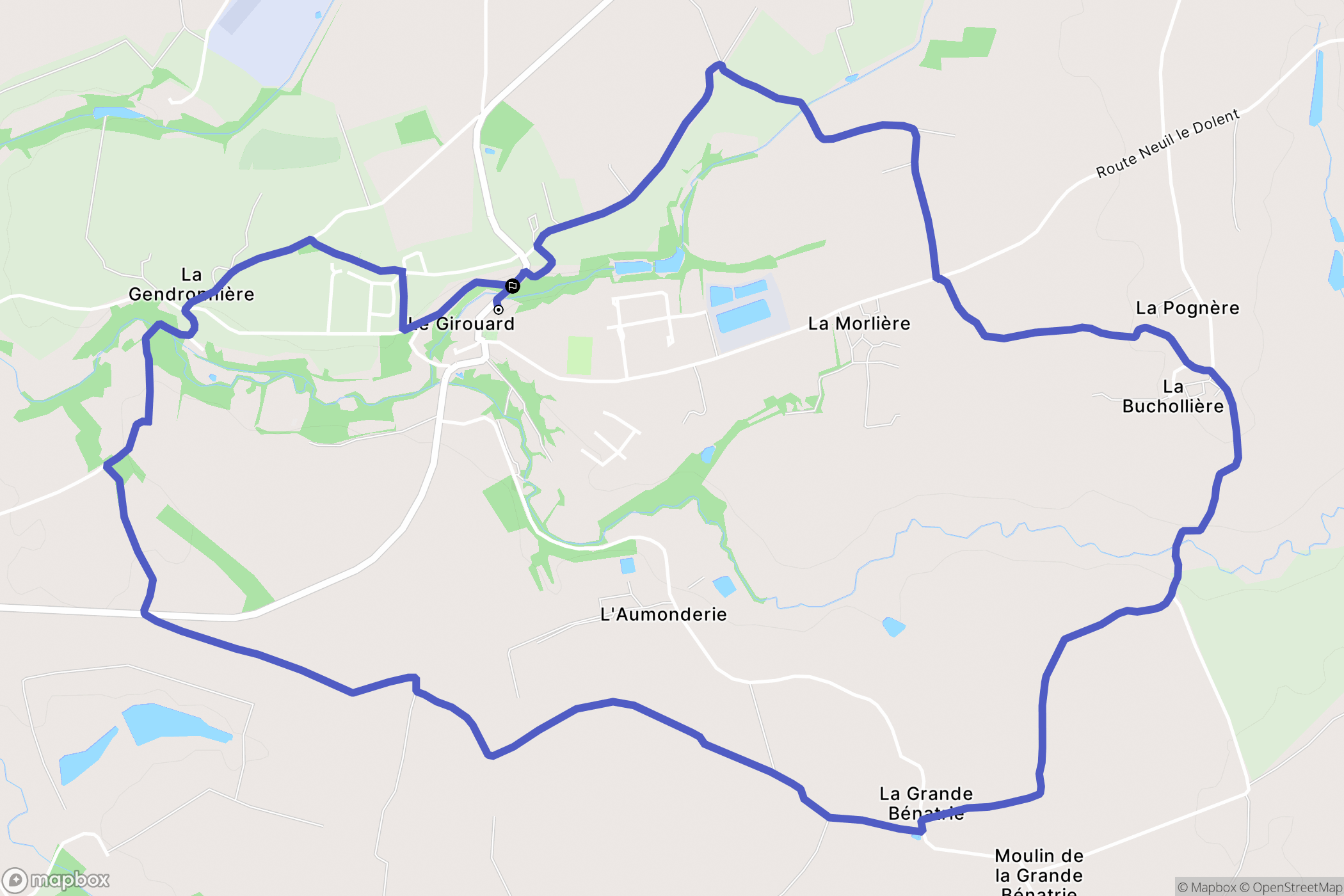 Le Girouard : carte du parcours de randonnée - France