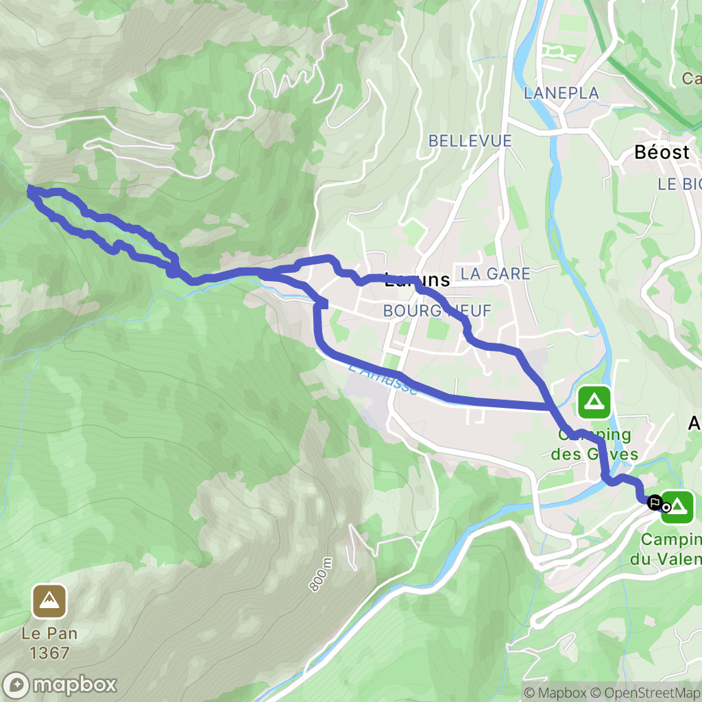 Laruns : carte du parcours de randonnée - France