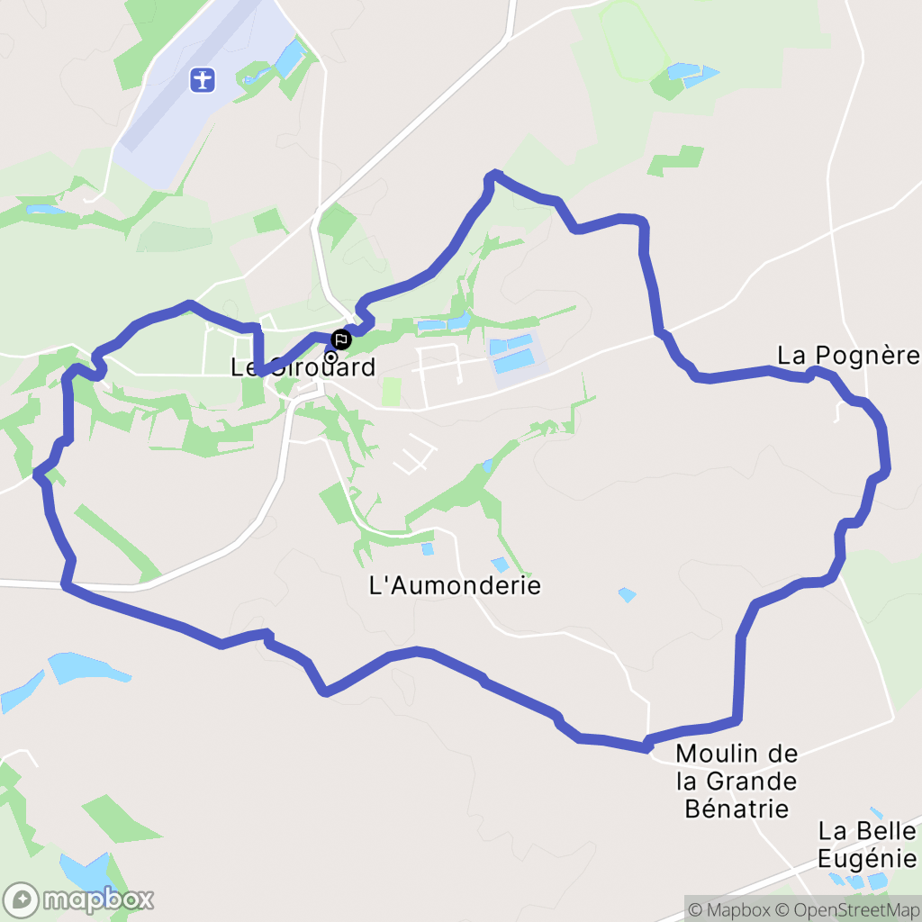 Le Girouard : carte du parcours de randonnée - France
