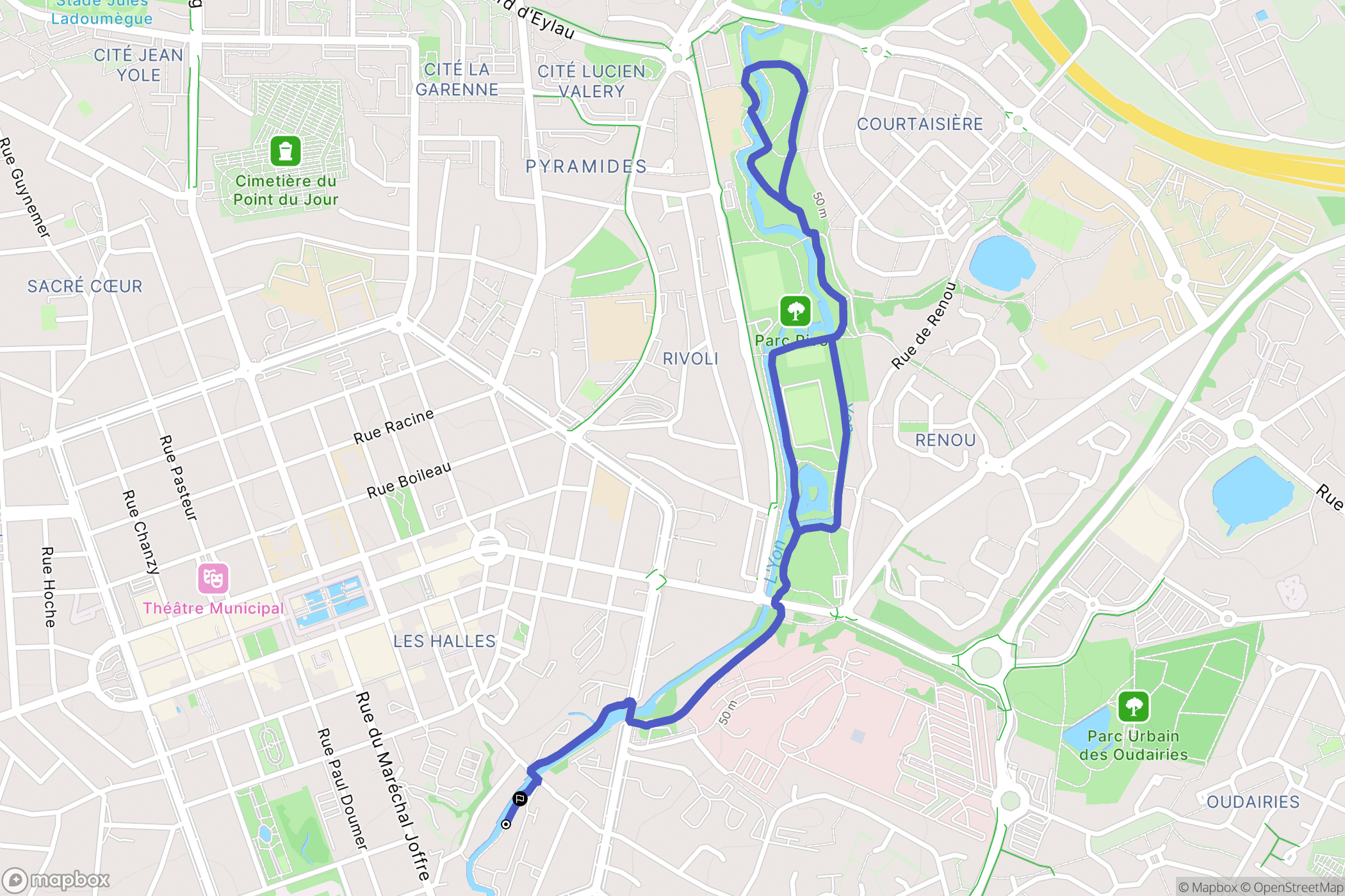 La Roche-sur-Yon : carte du parcours de randonnée - France