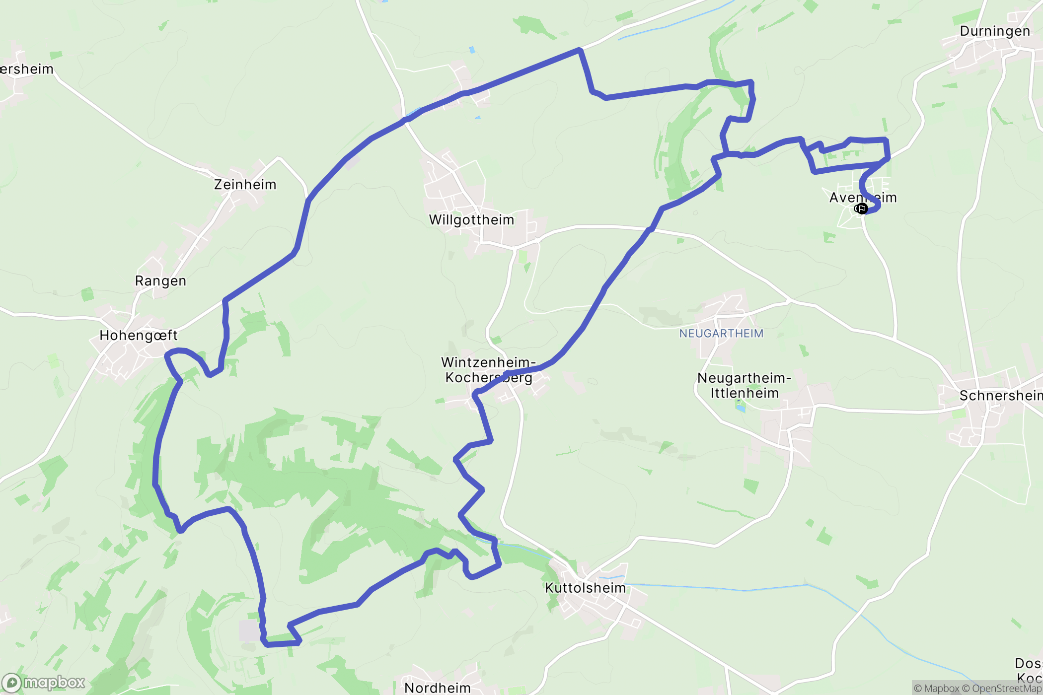 Schnersheim : carte du parcours de randonnée - France