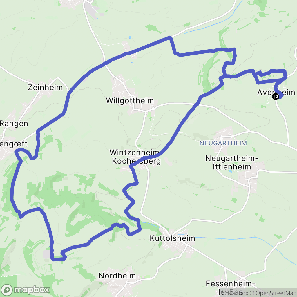 Schnersheim : carte du parcours de randonnée - France