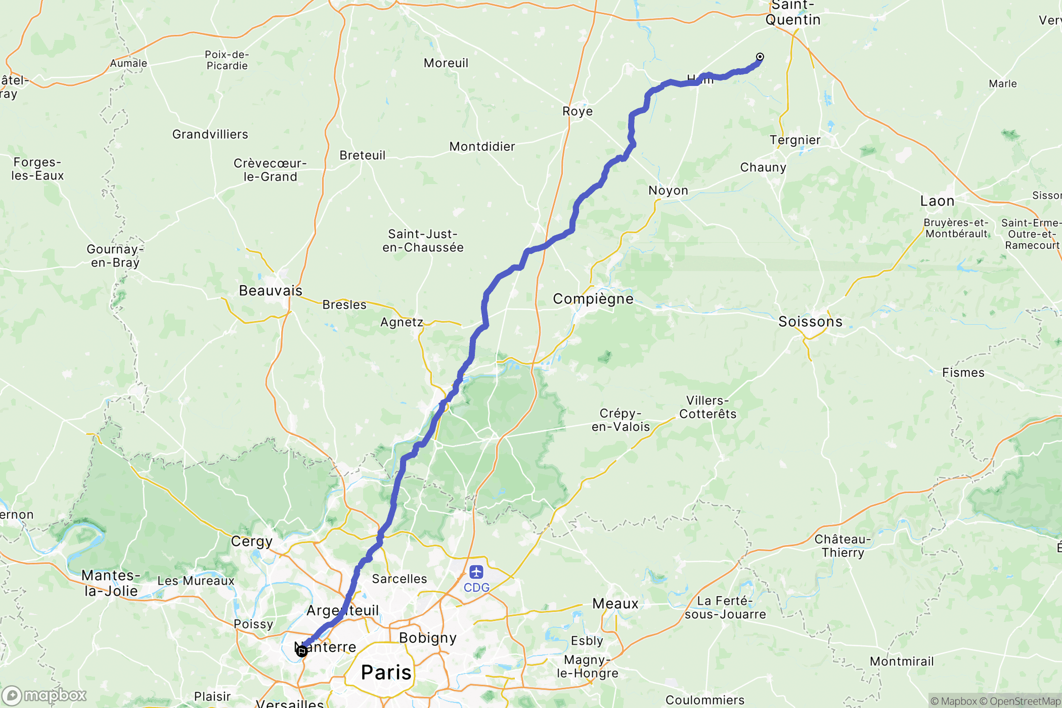 Seraucourt-le-Grand : carte du parcours de randonnée - France