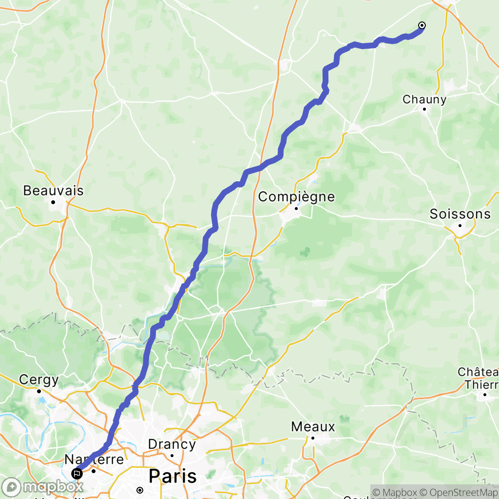 Seraucourt-le-Grand : carte du parcours de randonnée - France