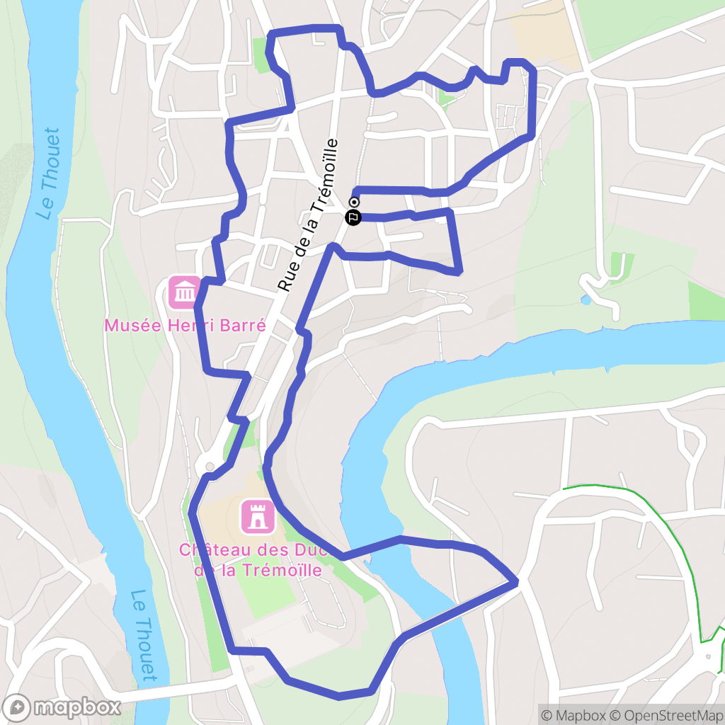 Thouars : carte du parcours de randonnée - France
