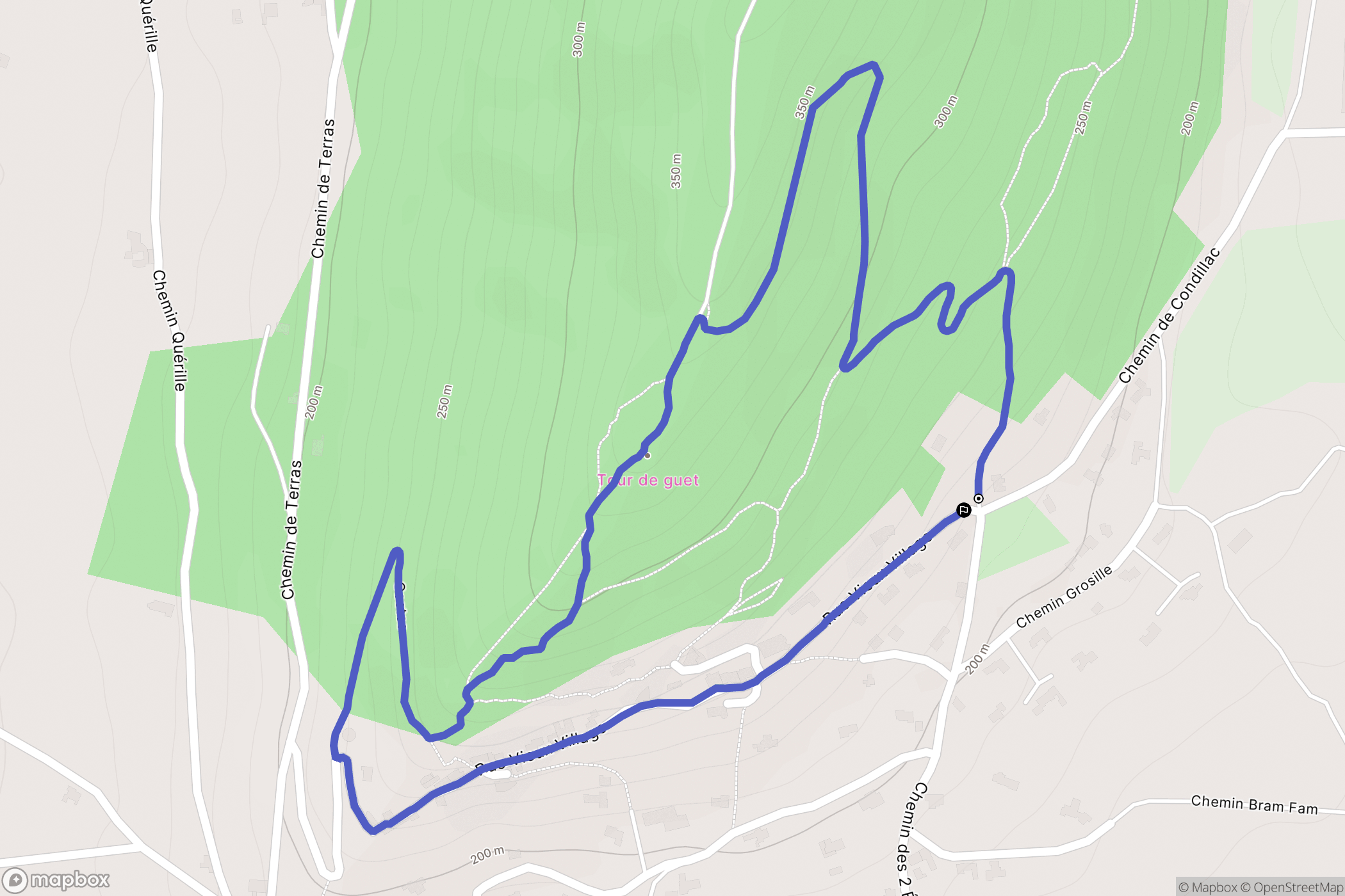 Savasse : carte du parcours de randonnée - France