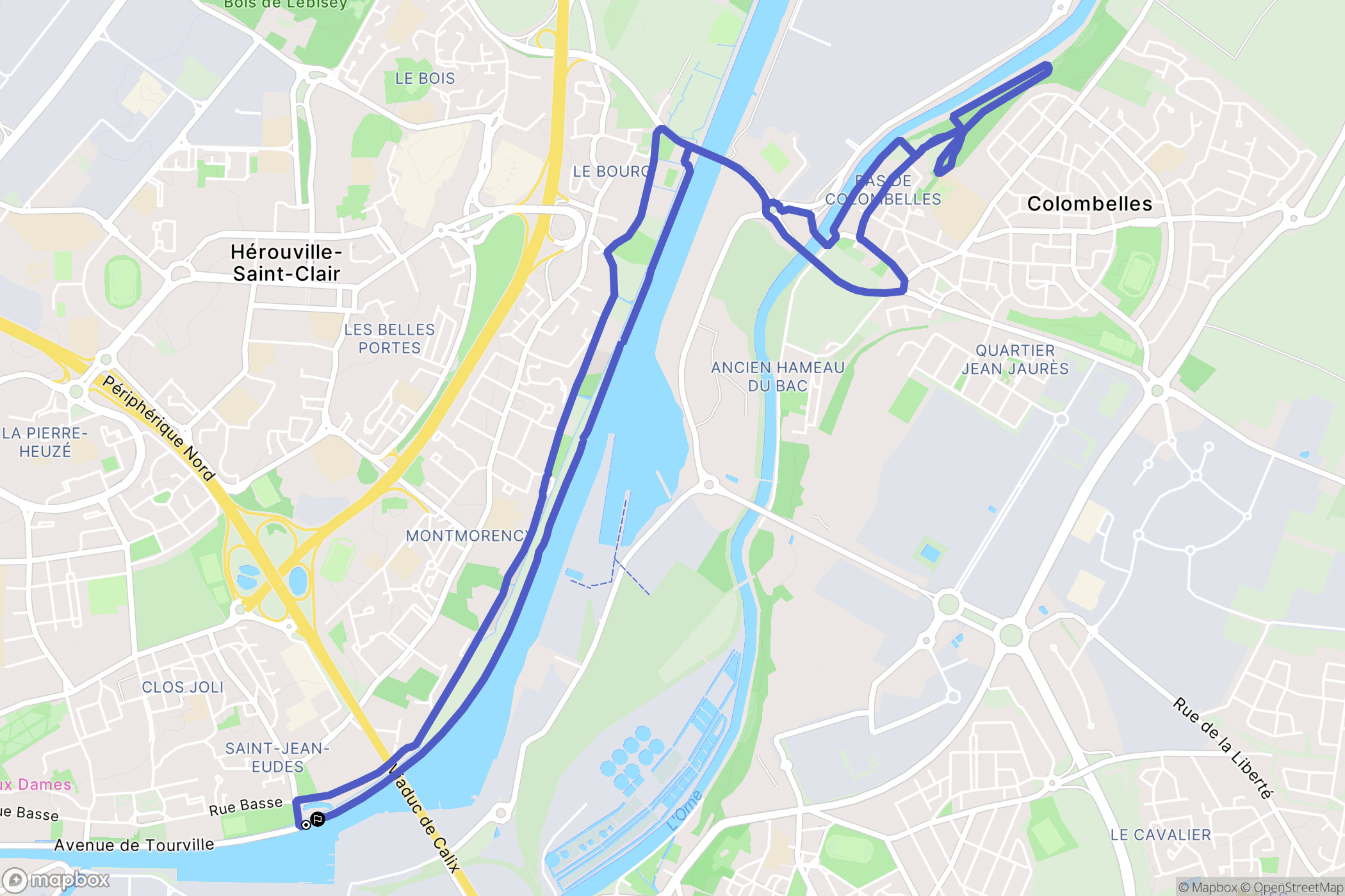 Mondeville : carte du parcours de randonnée - France
