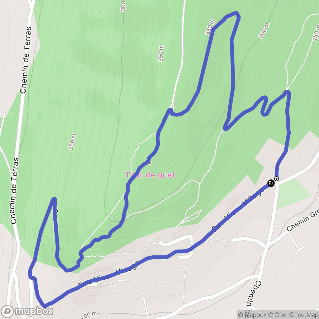 Savasse : carte du parcours de randonnée - France