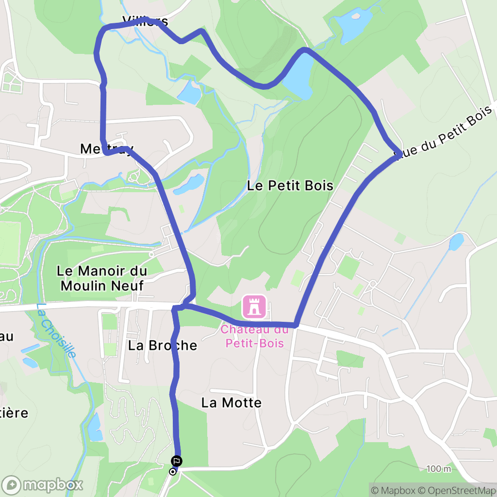 Mettray : carte du parcours de randonnée - France