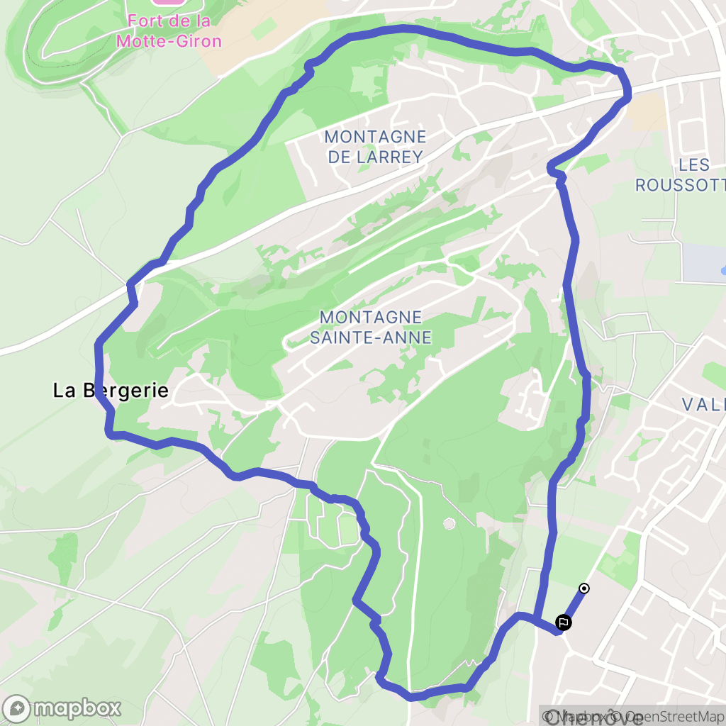 Chenôve : carte du parcours de randonnée - France