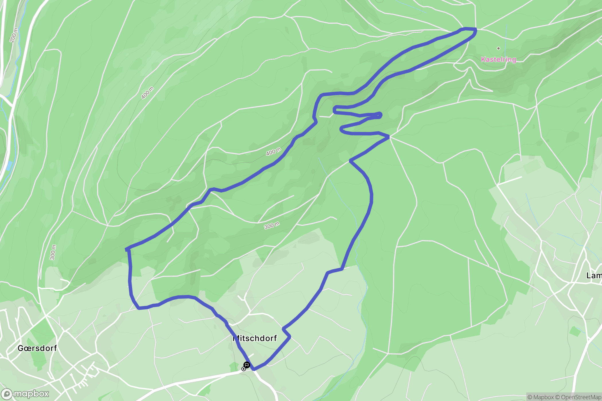 Gœrsdorf : carte du parcours de randonnée - France
