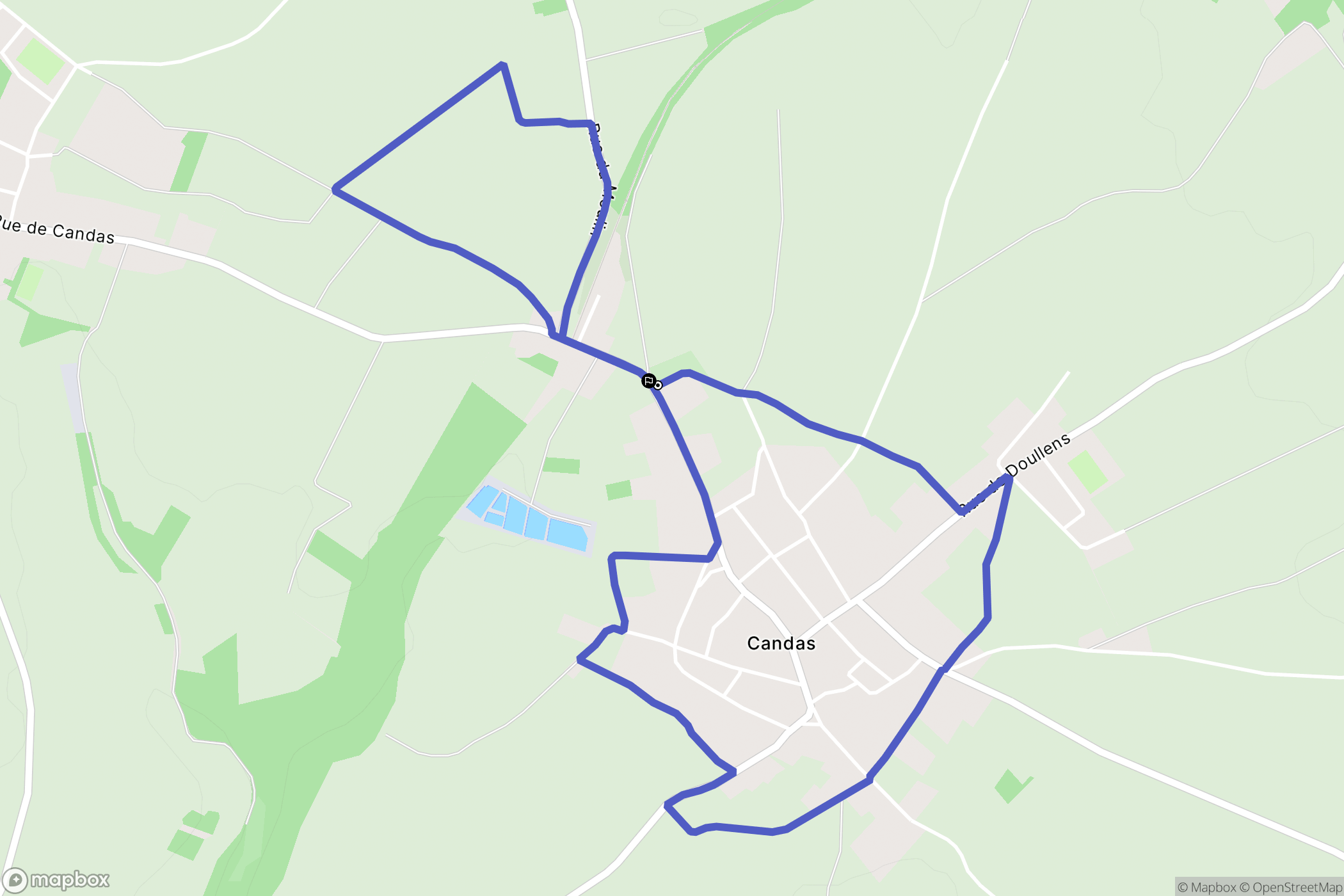 Candas : carte du parcours de randonnée - France