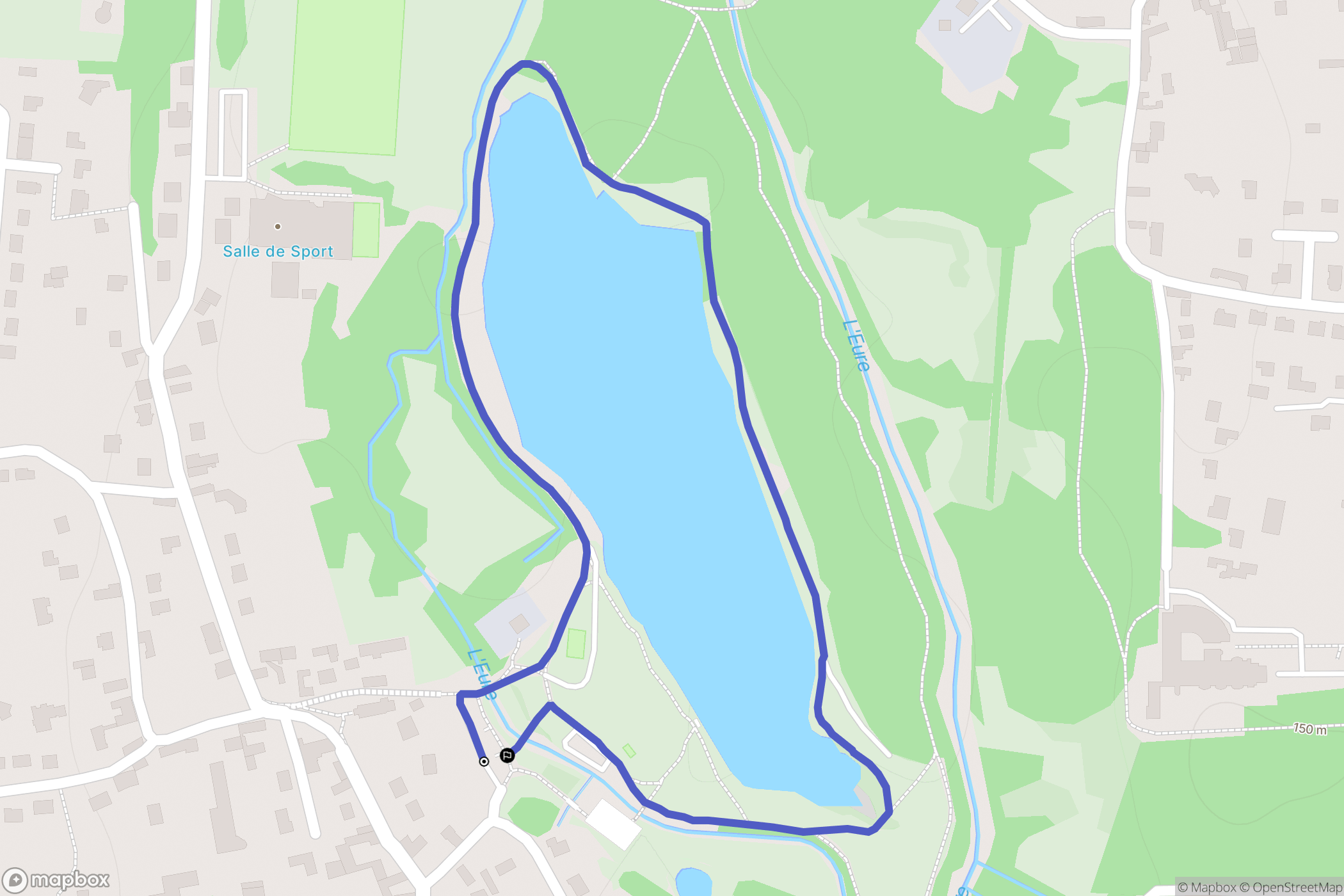 Barjouville : carte du parcours de randonnée - France
