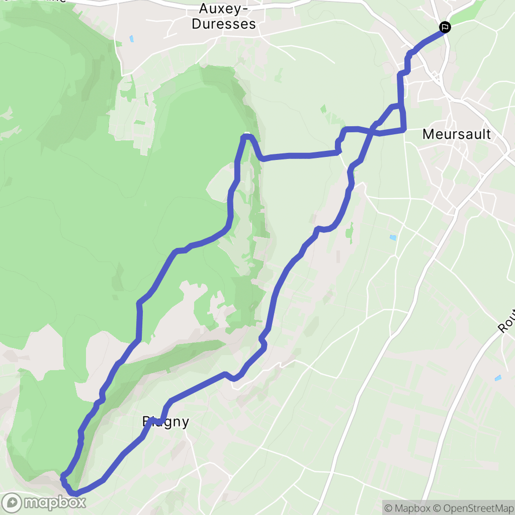 Meursault : carte du parcours de randonnée - France