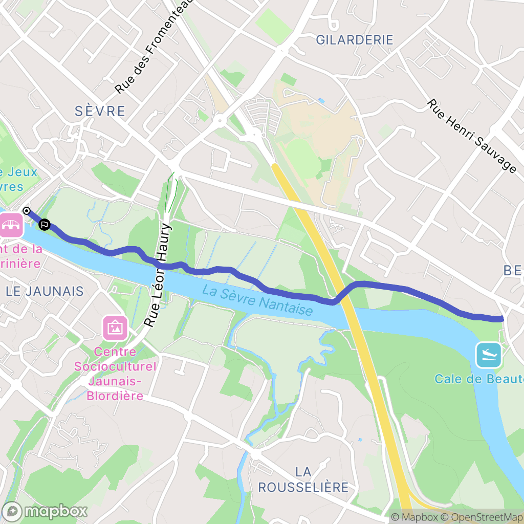 Nantes : carte du parcours de randonnée - France