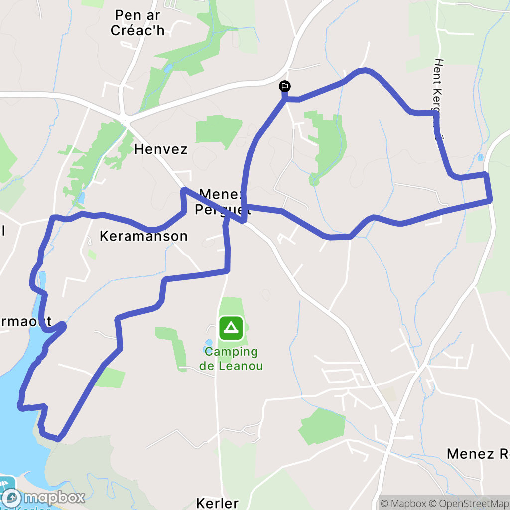 Fouesnant : carte du parcours de randonnée - France