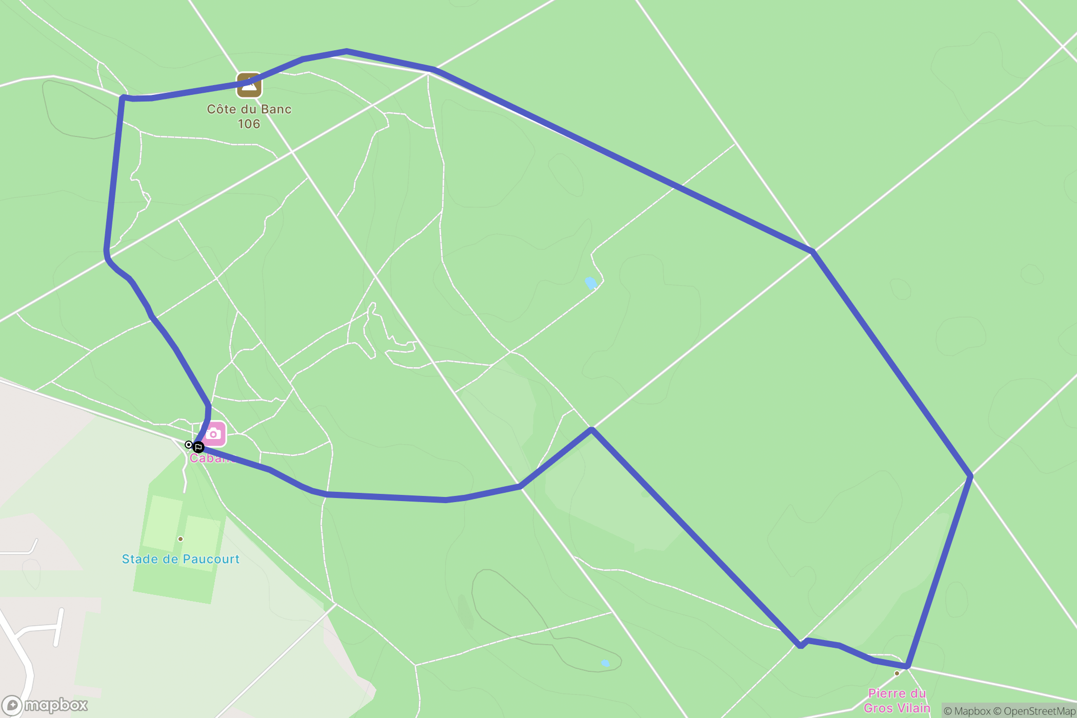 Paucourt : carte du parcours de randonnée - France