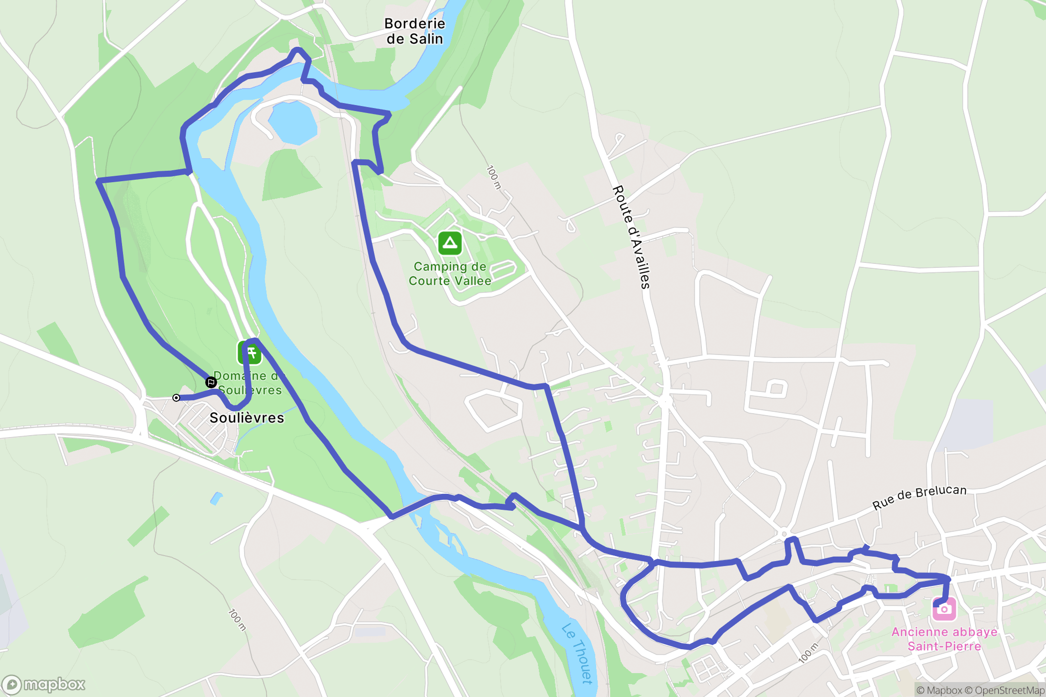 Airvault : carte du parcours de randonnée - France