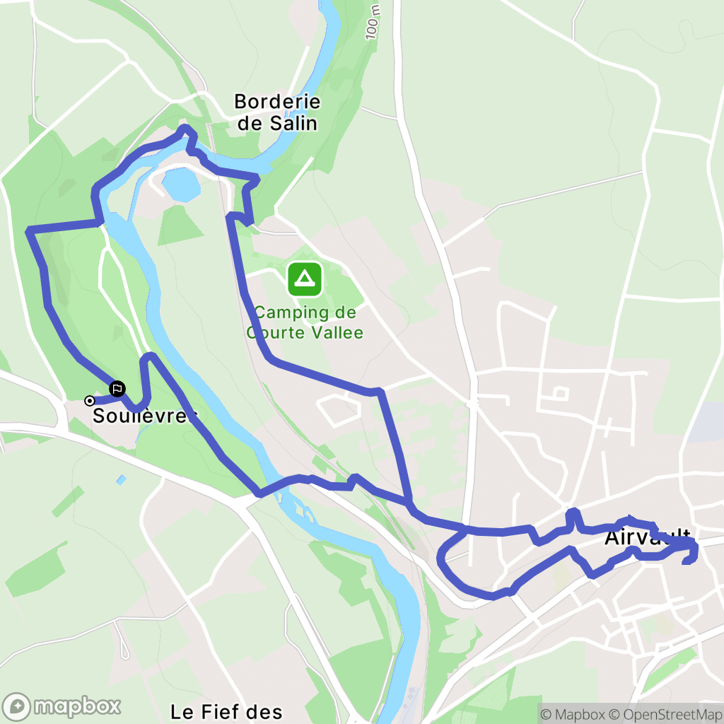 Airvault : carte du parcours de randonnée - France