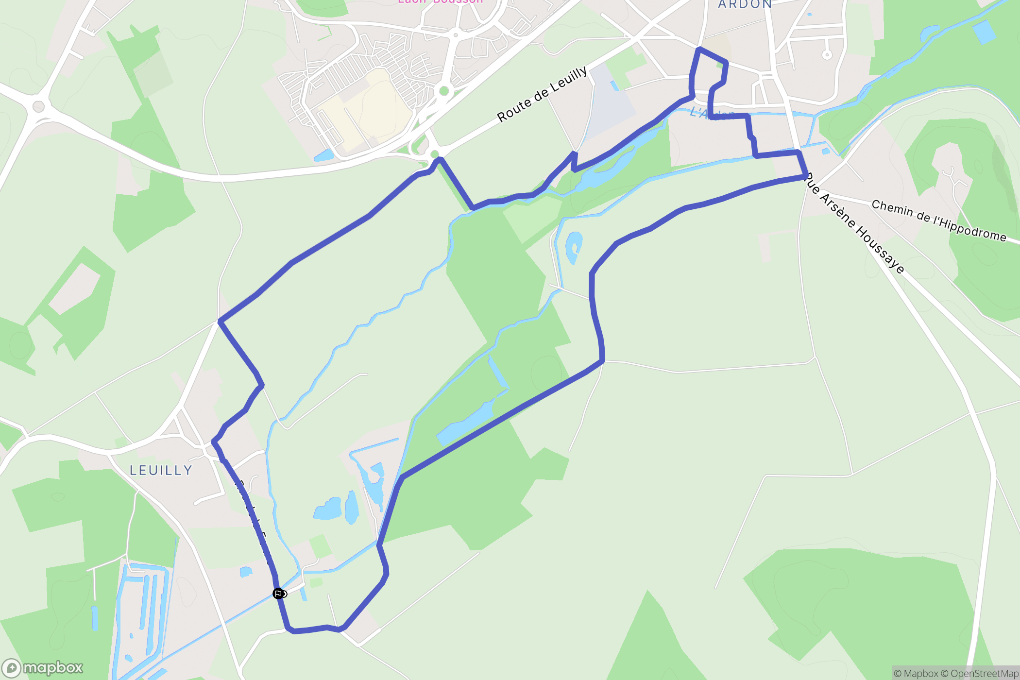 Laon : carte du parcours de randonnée - France