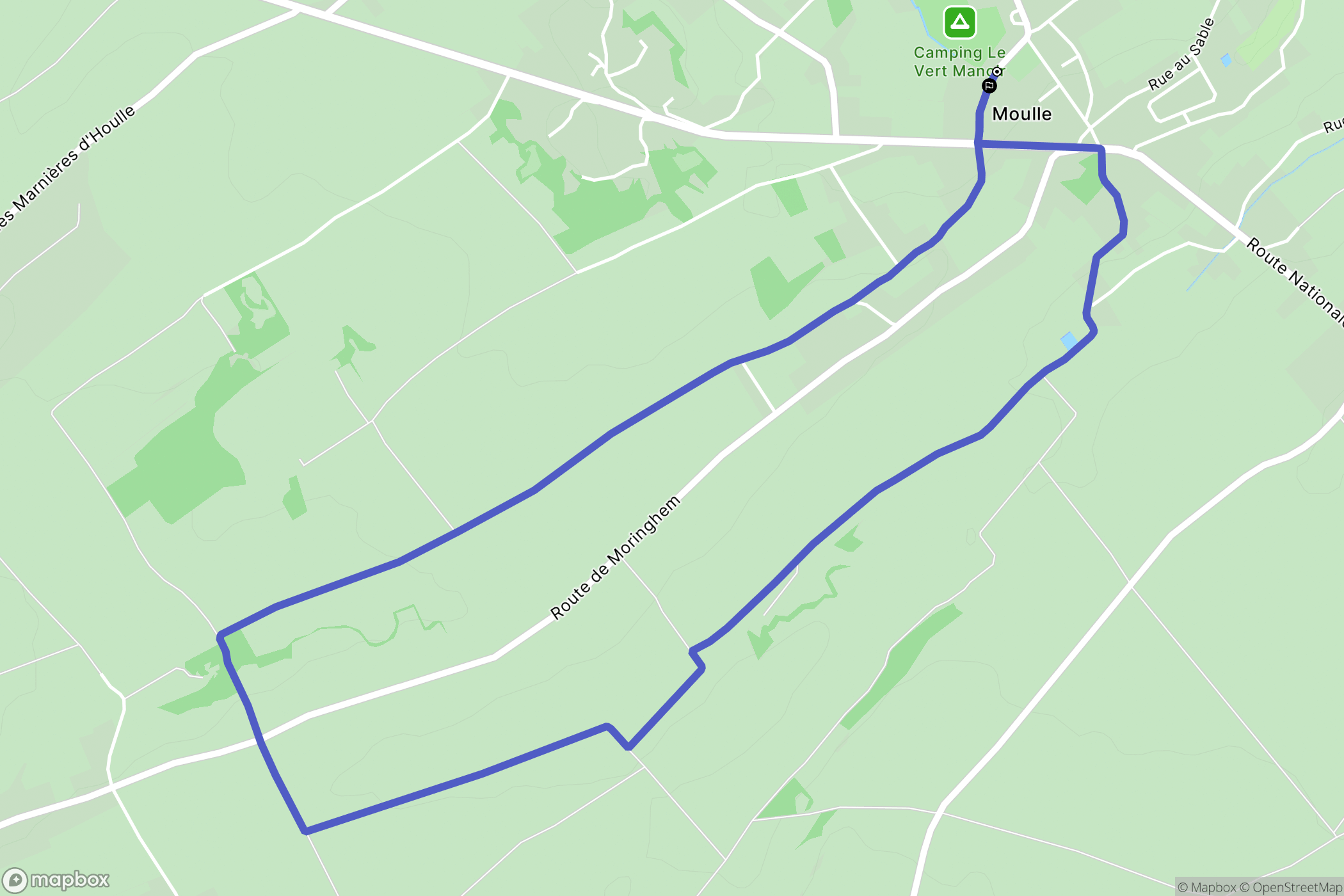 Moulle : carte du parcours de randonnée - France