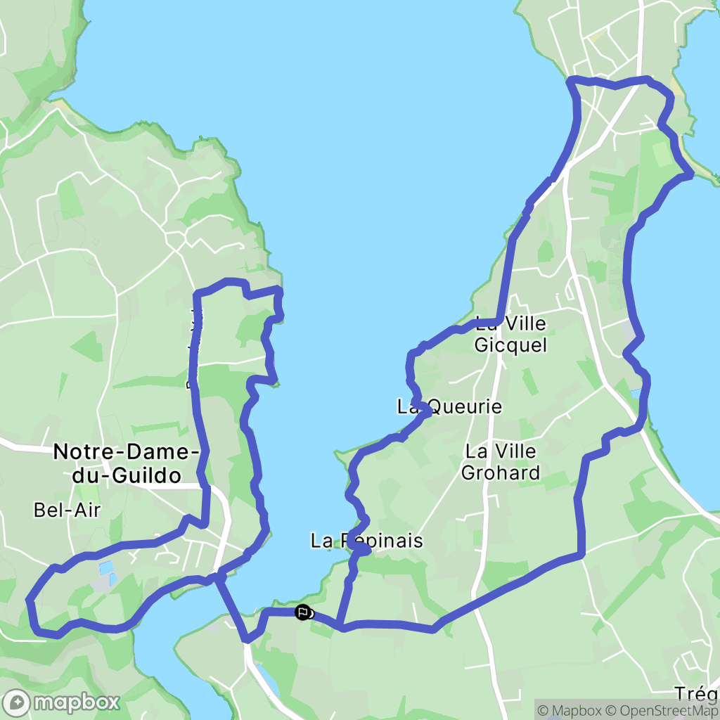 Créhen : carte du parcours de randonnée - France