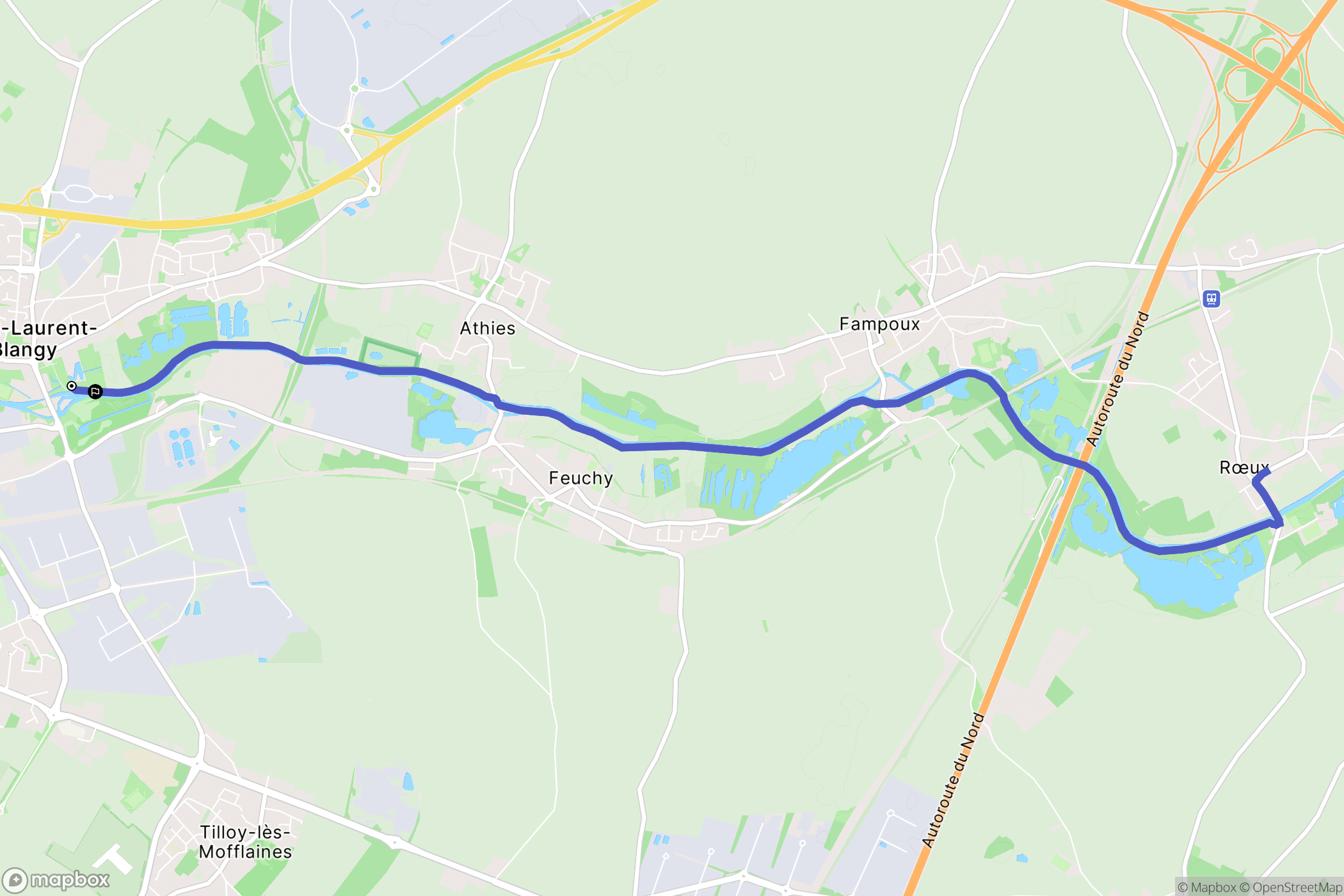 Saint-Laurent-Blangy : carte du parcours de randonnée - France