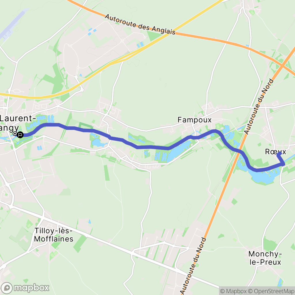 Saint-Laurent-Blangy : carte du parcours de randonnée - France