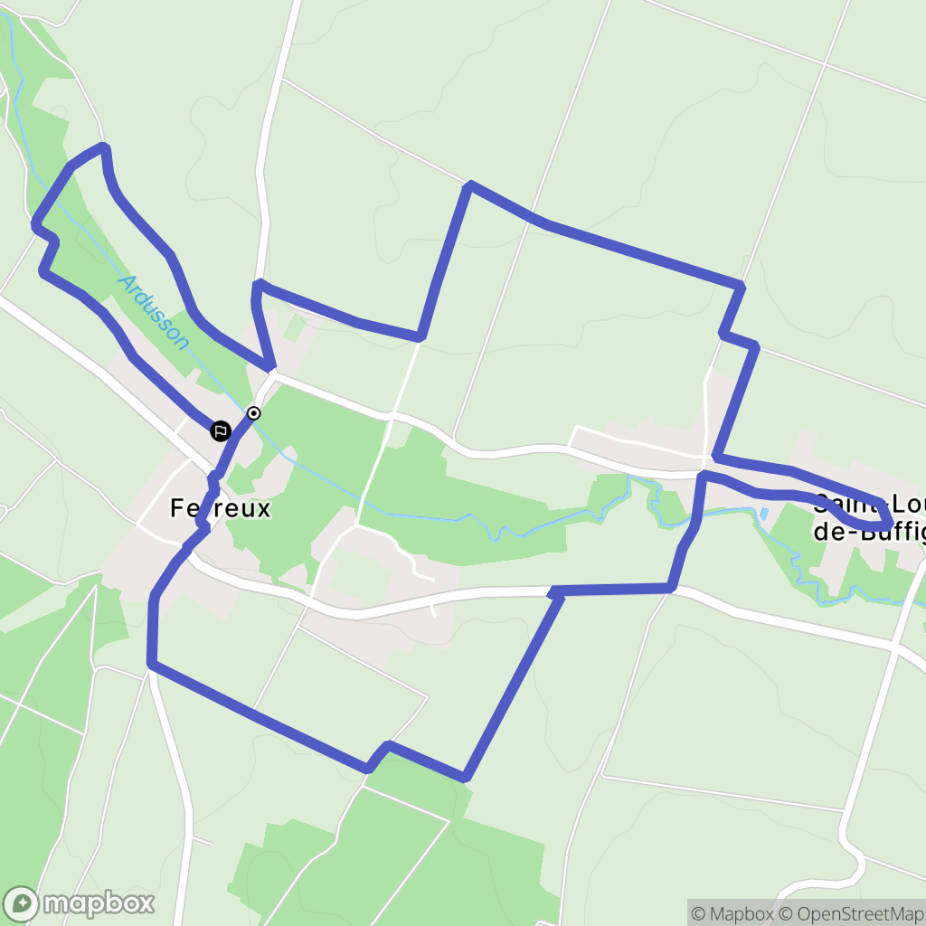 Ferreux-Quincey : carte du parcours de randonnée - France